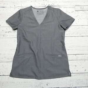 Figs Scrub Top Womens XXS‎ Gray Technical Collection FW1100 Medical Uniform